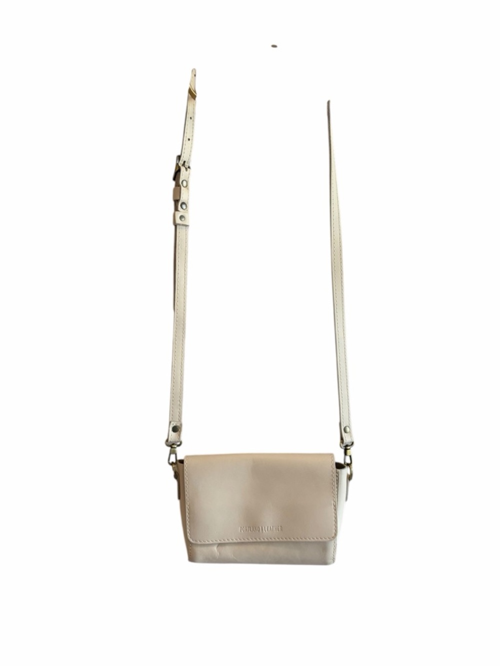 Portland Leather Mini Metro Crossbody‎ Purse Bag in Ivory, Bone - Picture 3 of 10